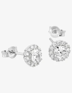 Boucles d'oreilles clous en or blanc 375 ‰, diamants synthétiques 0,57 ct SO OR