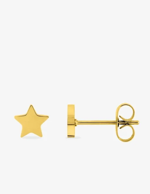Boucles d'oreilles clous en acier doré, motif étoile SO OR