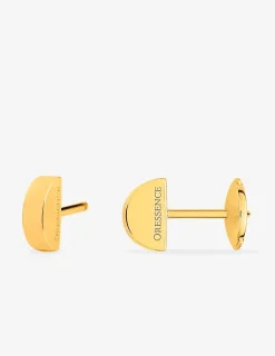 Boucles d'oreilles clous en or jaune 750‰ demi-lune SO OR
