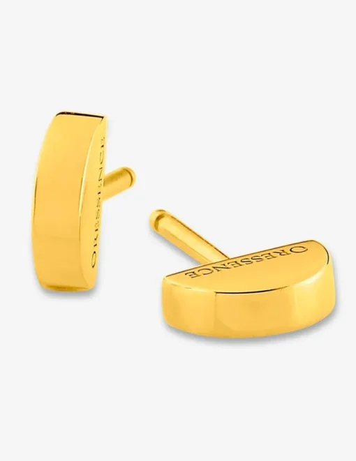 Boucles d'oreilles clous en or jaune 750‰ demi-lune SO OR
