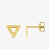 Boucles d'oreilles clous en or jaune 375 ‰, motif triangle SO OR