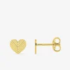Boucles d'oreilles clous en or jaune 750 ‰, motif cœur SO OR