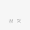 Boucles d'oreilles clous en argent 925 ‰ rhodié avec oxyde de zirconium SO OR