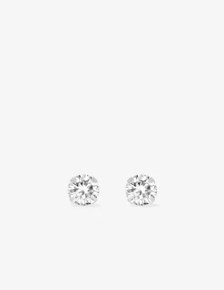 Boucles d'oreilles clous en argent 925 ‰ rhodié avec oxyde de zirconium SO OR