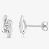 Boucles d'oreilles clous en argent 925 ‰ rhodié et oxyde de zirconium SO OR