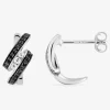 Boucles d'oreilles clous enroulées bicolores argent rhodié 925‰ avec oxyde de zirconium SO OR