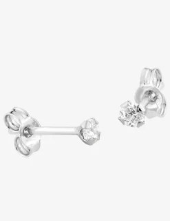 Boucles d'oreilles clous en or 750‰ et oxyde de zirconium 2,5 mm SO OR