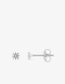 Boucles d'oreilles clous en or 750‰ et oxyde de zirconium 3 mm SO OR