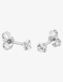 Boucles d'oreilles clous en or 750‰ et oxyde de zirconium 3 mm SO OR