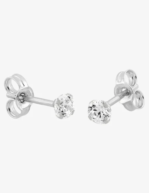 Boucles d'oreilles clous en or 750‰ et oxyde de zirconium 3 mm SO OR