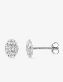Boucles d'oreilles clous en argent 925 ‰ rhodié et oxydes de zirconium SO OR