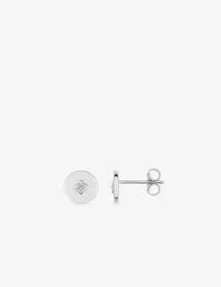 Boucles d'oreilles clous en argent 925 ‰ rhodié, oxyde de zirconium SO OR