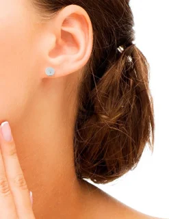 Boucles d'oreilles clous en argent 925 ‰ rhodié, oxyde de zirconium SO OR