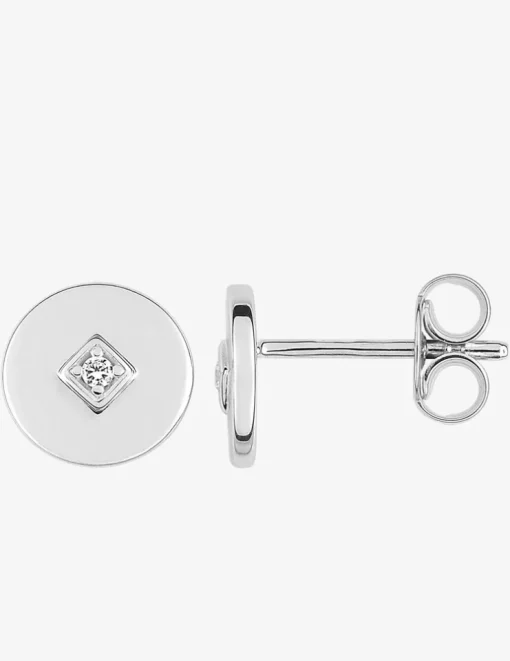 Boucles d'oreilles clous en argent 925 ‰ rhodié, oxyde de zirconium SO OR