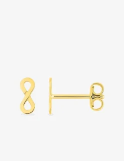 Boucles d'oreilles clous en plaqué or, motif infini SO OR