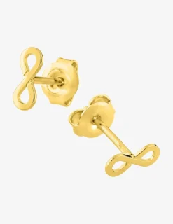 Boucles d'oreilles clous en plaqué or, motif infini SO OR
