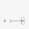 Boucles d'oreilles clous en argent 925 ‰ rhodié, oxydes de zirconium 2,5 mm SO OR