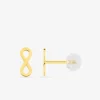 Boucles d'oreilles clous en or jaune 375 ‰, motif infini SO OR