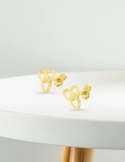 Boucles d'oreilles clous fantaisie or jaune 750 ‰ SO OR