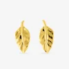 Boucles d'oreilles clous feuille plaqué or SO OR
