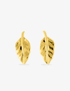 Boucles d'oreilles clous feuille plaqué or SO OR