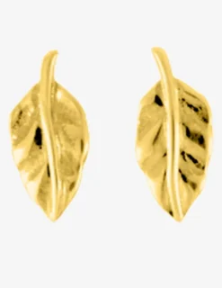 Boucles d'oreilles clous feuille plaqué or SO OR