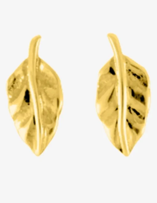 Boucles d'oreilles clous feuille plaqué or SO OR
