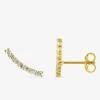 Boucles d'oreilles clous fantaisie or jaune 750 ‰, oxyde de zirconium SO OR