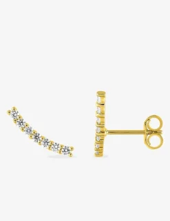 Boucles d'oreilles clous fantaisie or jaune 750 ‰, oxyde de zirconium SO OR