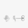 Boucles d'oreilles clous fantaisie or blanc 375 ‰ et oxyde de zirconium SO OR