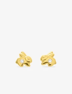 Boucles d'oreilles clous lapin en or 750‰ SO OR