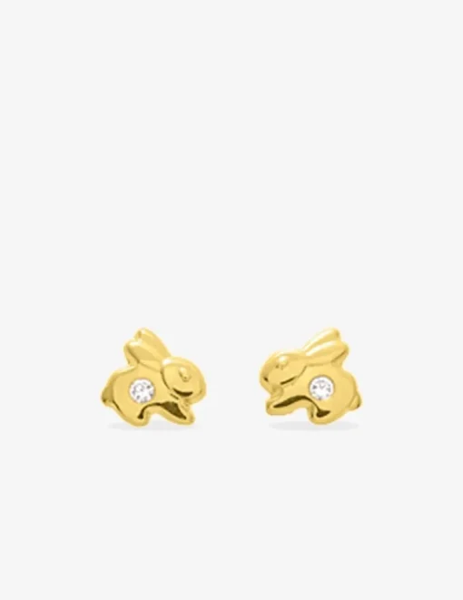 Boucles d'oreilles clous lapin en or 750‰ SO OR