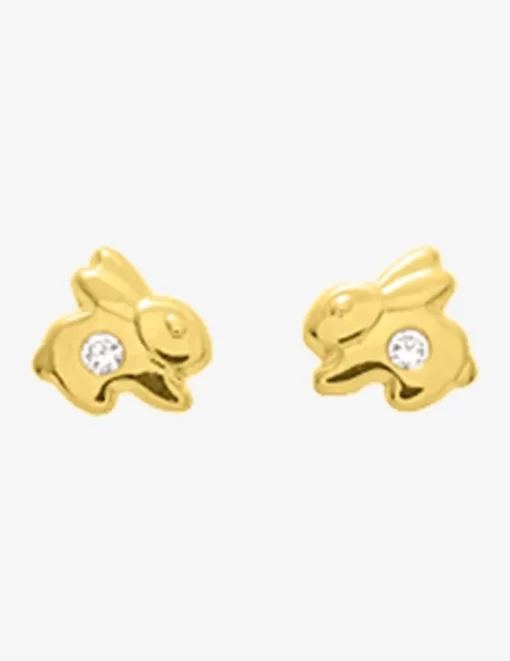 Boucles d'oreilles clous lapin en or 750‰ SO OR