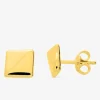 Boucles d'oreilles clous électroformées or jaune 750 ‰ forme carré SO OR