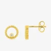 Boucles d'oreilles clous motif rond or jaune 375 ‰ et oxyde de zirconium SO OR