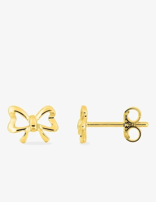 Boucles d'oreilles clous nœud plaqué or SO OR