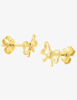 Boucles d'oreilles clous nœud plaqué or SO OR