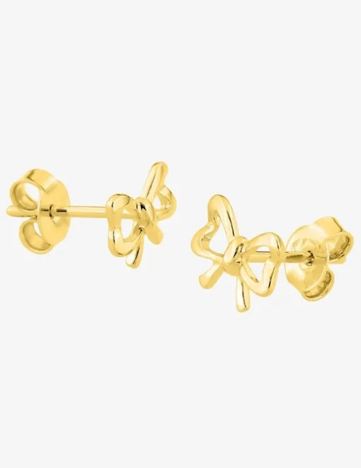 Boucles d'oreilles clous nœud plaqué or SO OR