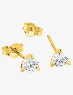 Boucles d'oreilles clous or jaune 375 ‰ et diamants synthétiques 0,40 ct SO OR
