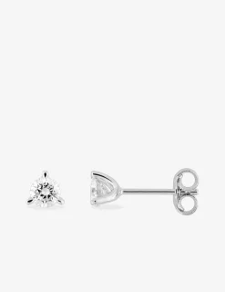 Boucles d'oreilles clous or blanc 375 ‰ et diamants synthétiques 0,30 ct SO OR