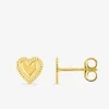 Boucles d'oreilles clous or jaune 375 ‰ motif cœur SO OR