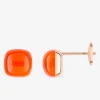 Boucles d'oreilles clous or rose 750 ‰ et cornaline SO OR