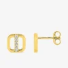 Boucles d'oreilles clous or jaune 375 ‰ et oxydes de zirconium SO OR