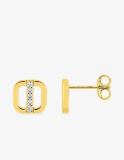 Boucles d'oreilles clous or jaune 375 ‰ et oxydes de zirconium SO OR