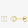 Boucles d'oreilles clous or jaune 375 ‰ et perle de culture d'eau douce 5 mm SO OR