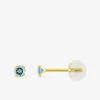 Boucles d'oreilles clous or jaune 375‰, topaze 3 mm SO OR