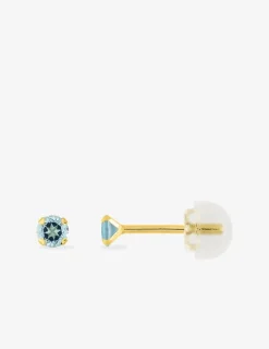 Boucles d'oreilles clous or jaune 375‰, topaze 3 mm SO OR