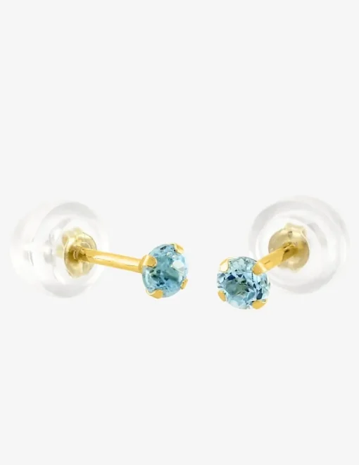 Boucles d'oreilles clous or jaune 375‰, topaze 3 mm SO OR