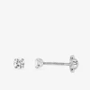 Boucles d'oreilles clous or blanc 750 ‰ et oxyde de zirconium SO OR