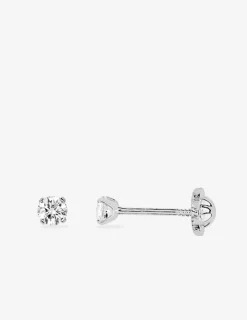 Boucles d'oreilles clous or blanc 750 ‰ et oxyde de zirconium SO OR